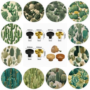 Cactus Drawer Knobs, Cabinet Pulls (4cm) (5cm) (2cm) (2.5cm) (3cm)