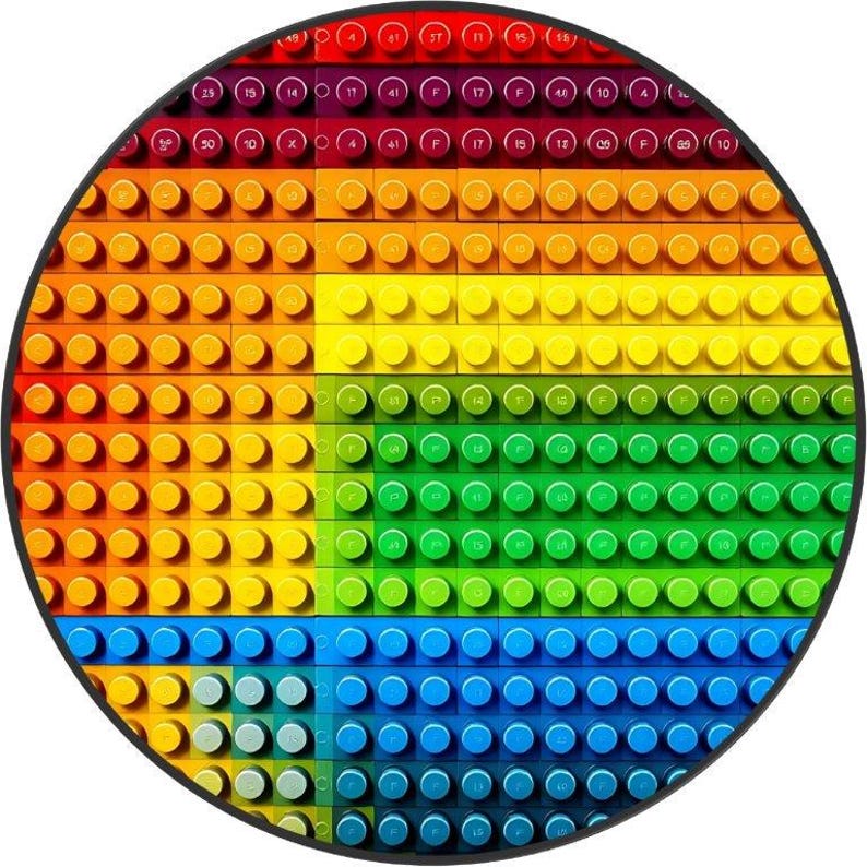 Regenbogen Knäufe Bausteine: Holzgriffe 3 cm, 4 cm, 5 cm Design 6