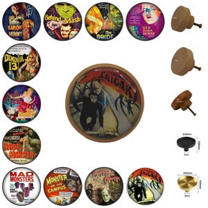 Horror Movie Wooden Drawer Knobs - Cabinet Pulls, Decor, Drawer Pulls