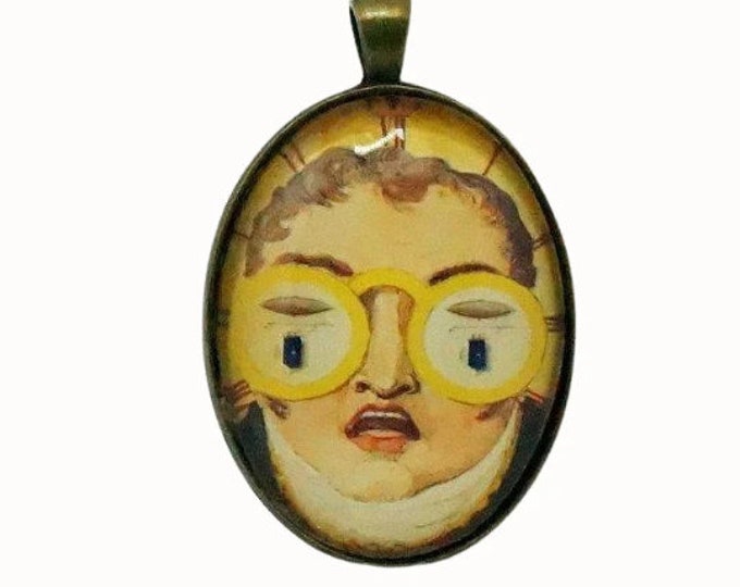 Flight of the Tardis, Dr Who, Oval Bronze Plated Pendant, Necklace Pendant