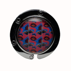 Purse Hook, Bag Holder, Table Top Bag Hanger, Bag Hanger, Purse Hanger, Pop Art, Faces, Pink, Blue