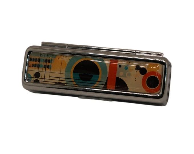 Handmade Abstract Art Lipstick Holder with Mirror