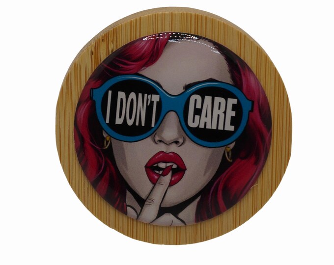 Pop Art, I Don't Care Magnetic Bottle Opener, Bamboo Bottle Opener, Fridge Magnet, Beer Bottle Magnetic Opener