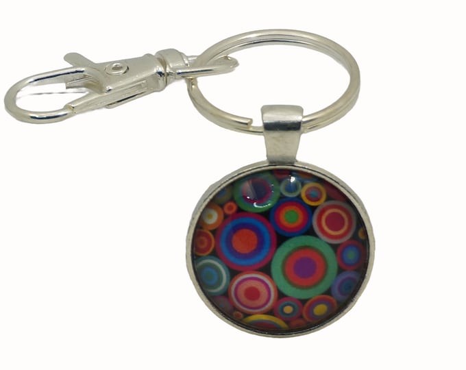 Colorful Circles,  Bag Charm, Keyring, Keyring Charm