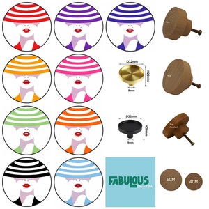 Funky Hats Ladeknoppen, kastgrepen, ladeknoppen voor meubels, ronde houten ladeknoppen, kastgrepen, kastgrepen