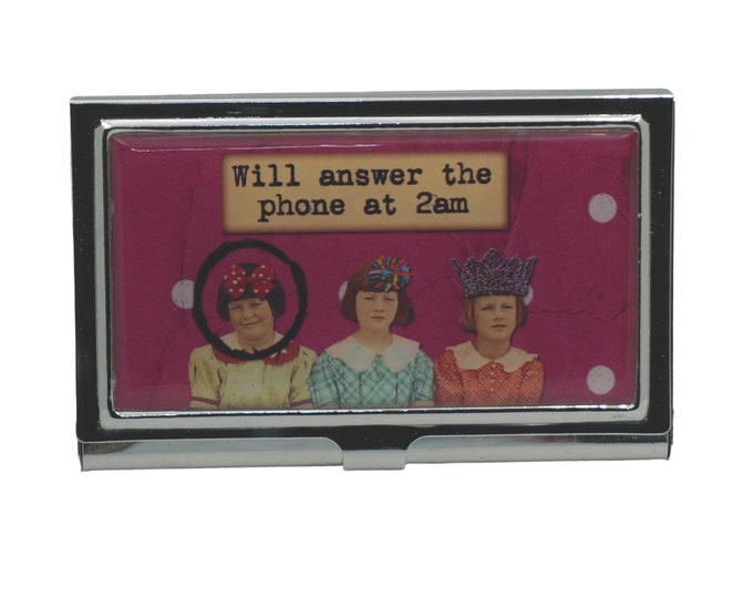 Handmade Business Card Case, Funny Humor Design, Credit Card Holder