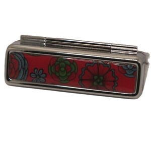 Handmade Lipstick Holder Lipstick Container Lipstick Holder with Mirror Patterned Blue Red Green