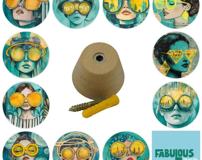 Vintage Eyes Surrealism Art Wooden Wall Hooks, Coat Hooks, Wall Decor, Decorative Wall Hooks, Wall Art