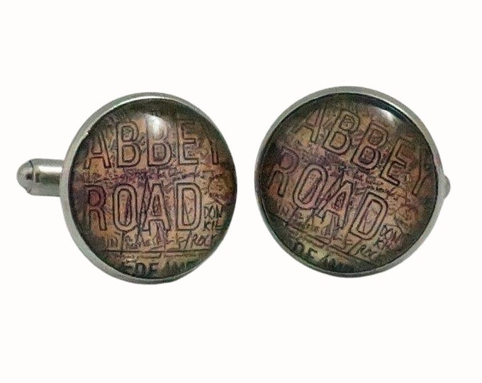 Stainless Steel Cufflinks Accessories 18mm Glass Abbey Road