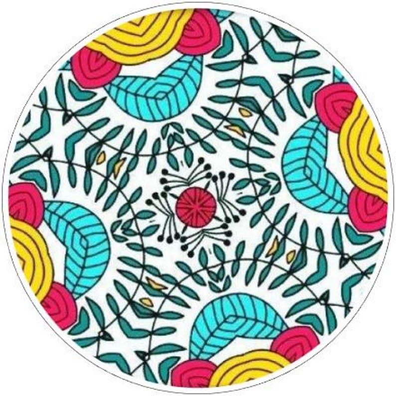 Pattern Drawer Knobs, Blue, Red, Yellow, Cabinet Handles, Furniture Drawer Knobs, Round Wooden Drawer Knobs, Drawer Handles, Cabinet Pulls Design 4