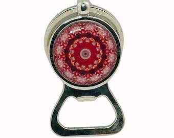Handmade Keyring Bottle Opener Key Ring Patterned Mandala