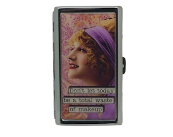 King Size Metal Cigarette Case, Sassy Woman Design