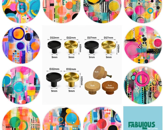 Bold Geometric Wooden Drawer Knobs, Cabinet Pulls, Brass Knobs