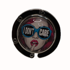 Pop Art, Retro, I don&#39;t Care, Purse Holder, Purse Hook, Bag Holder, Table Top Bag Hanger