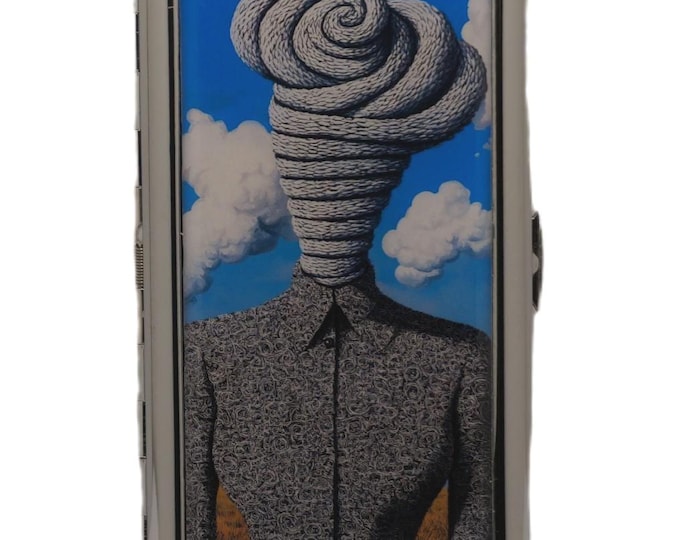 Surrealism Art, King Size Cigarette Case, Slim's, Cigarette Box, Metal Money Card Storage