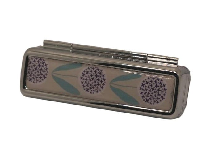 Handmade Lipstick Holder with Mirror, Floral Flowers Design