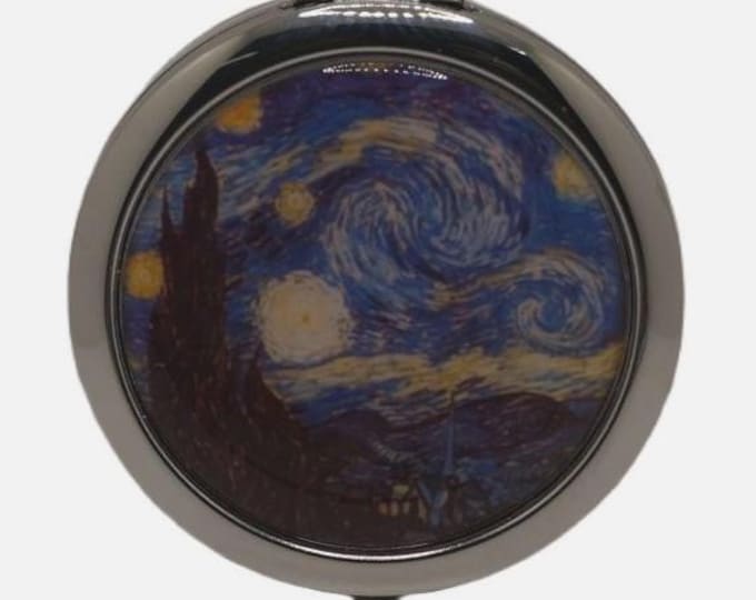 Vincent van Gogh, Starry Night, Compact Mirror, Purse Mirror, Pocket Mirror, Handbag Mirror