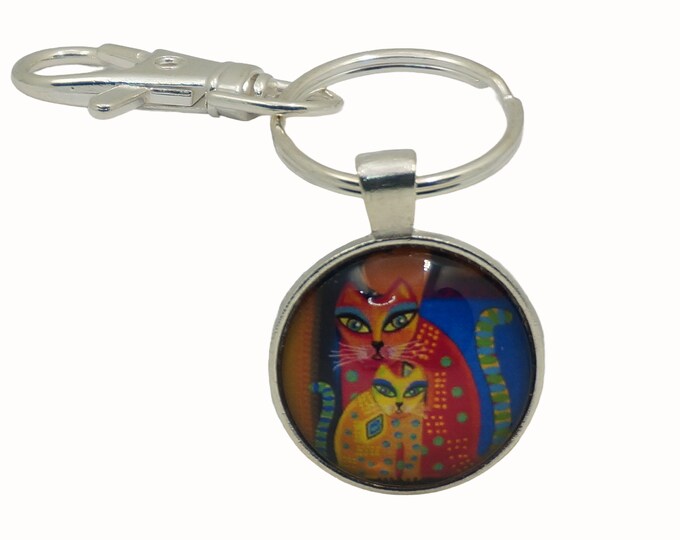 Cats, Funky Cats, Rainbow, Bag Charm, Keyring, Keyring Charm