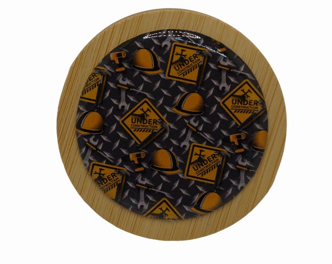 Under Construction Magnetic Bottle Opener, Bamboo Bottle Opener, Fridge Magnet, Beer Bottle Magnetic Opener