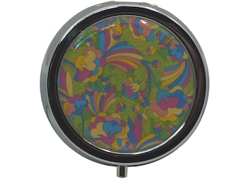 Patterned, Green, Blue, Pink, Yellow, Pill Box, Medicine Case, One Day Pill Box, Trinket Box, Pill Case