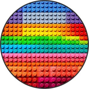 Regenbogen Knäufe Bausteine: Holzgriffe 3 cm, 4 cm, 5 cm Design 1