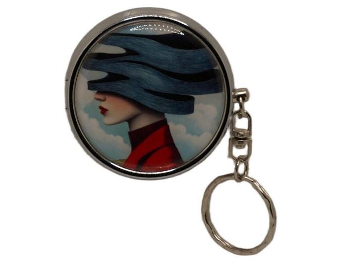 Surrealism Art Portable Ashtray, Personal Stainless Steel Ashtray, Pocket Ashtray, Key Ring Ashtray