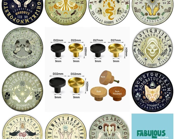 Ouija Board Planchette - Spirit Board Pointer - Witch Decor - Gothic Home - Various Designs - Wooden Drawer Knobs - Brass Knobs