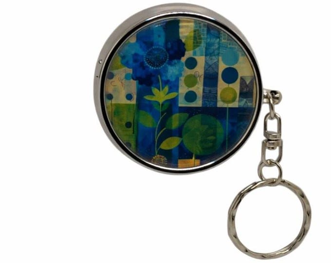 Portable Ashtray Floral, Stainless Steel Pocket Key Ring