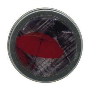 15ml Round Storage Tin Trinket  Pill Box Mint Box Lipstick Eye Shadow Storage Tin Photography Red Umberellas