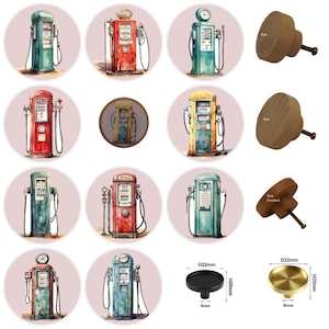 Petrol Bowsers: Petrol Pumps, Drawer Knobs, Cabinet Pulls (5cm)