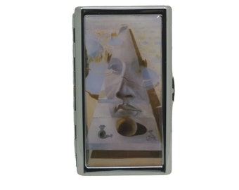 Salvador Dali, Apparition of Visage of Aphrodi, King Size Cigarette Case Cigarette Box Metal Money Card Storage 100s