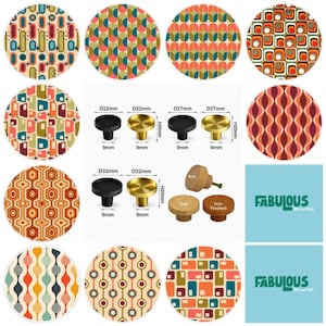 Mid Century Art  Drawer Knobs, Cabinet Pulls (4cm) (5cm) (2cm) (2.5cm) (3cm)