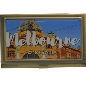 Melbourne, Flinders Street Station,, Kartenetui, Metall Visitenkartenetui, Zigarettenetui, Kreditkartenetui, Visitenkartenetui