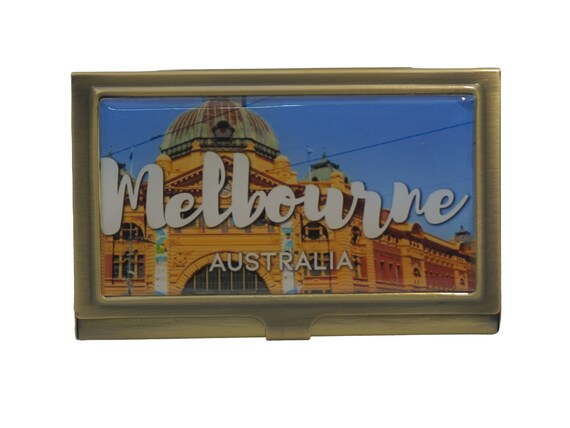 Melbourne, Flinders Street Station,, Card Holder, Metal Business Card Case, Cigarette  Case, Credit Card Case, Business Card Holder