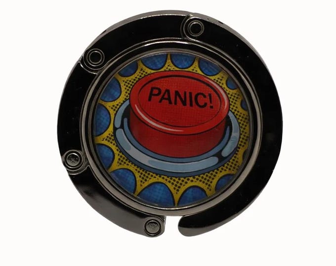 Pop Art, Retro, Panic, Panic Button, Purse Holder, Purse Hook, Bag Holder, Table Top Bag Hanger