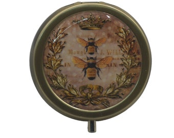 Pill Box Medicine Case Trinket Box Earring Box Mint Box Bee, Queen Bee