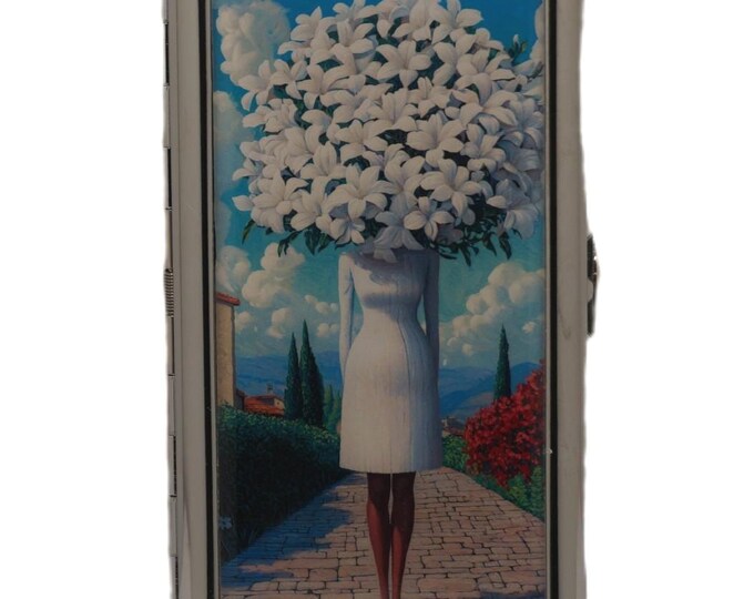Surrealism Art, King Size Cigarette Case, Slim's, Cigarette Box, Metal Money Card Storage