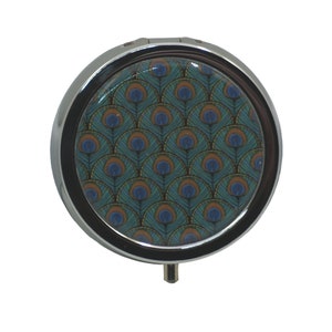 Peacock Feathers, Pill Box, Medicine Case, One Day Pill Box, Trinket Box, Pill Case