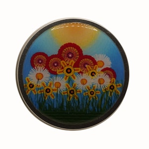 100ml Round Screw Top Handmade Decorative Tin Pills Medication Rings Earrings Gift Tin Mints Keepsakes Tin Floral Flowers Colorful Flowers