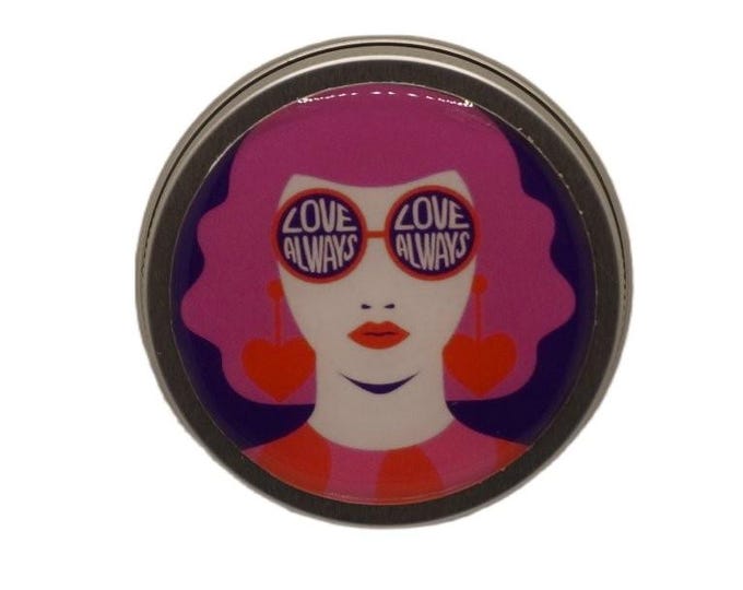 Funky Faces 50ml Tin, Round Storage Tin, Trinkets,  Pill Box, Mint Box, Candy Storage Tin