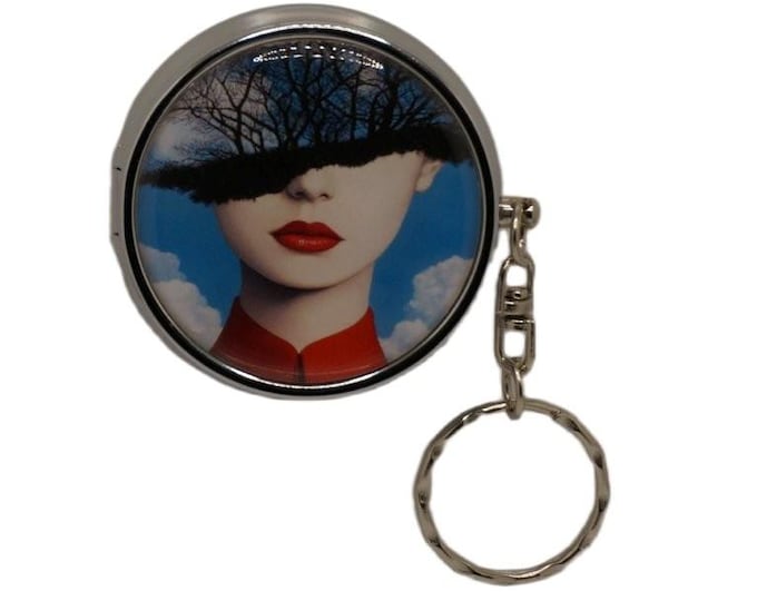 Surrealism Art Portable Ashtray, Personal Stainless Steel Ashtray, Pocket Ashtray, Key Ring Ashtray