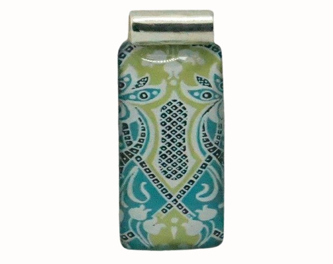 Rectangle Glass Tile Pendant Green Black