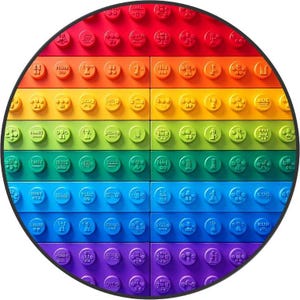 Regenbogen Knäufe Bausteine: Holzgriffe 3 cm, 4 cm, 5 cm Design 2