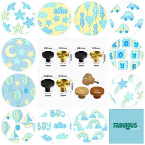 Poignées de tiroir décoratives pour chambre d'enfant, étoiles, lunes, chambre de garçon, poignées de meuble en bois, poignées de tiroir en laiton
