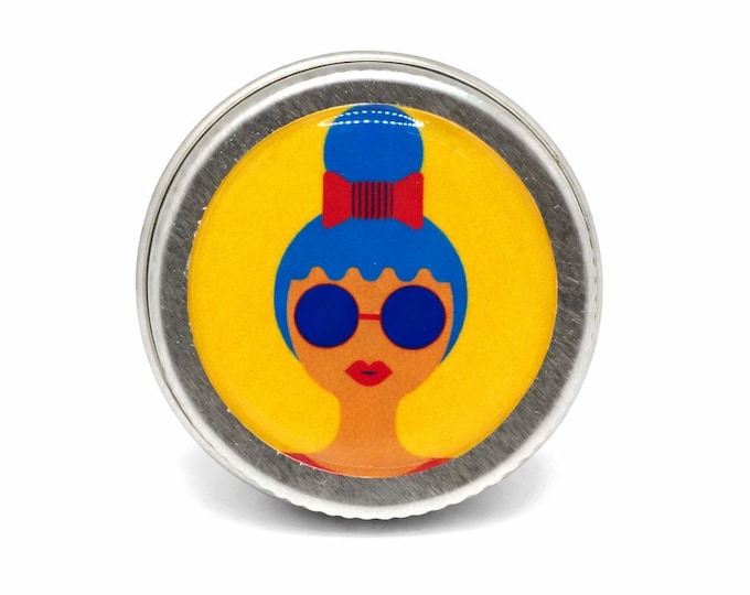 Funky Face 15ml Storage Tin, Handmade Decorative Pill Box