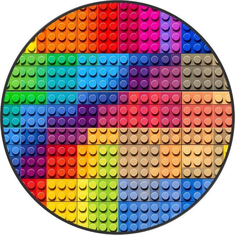 Regenbogen Knäufe Bausteine: Holzgriffe 3 cm, 4 cm, 5 cm Design 10