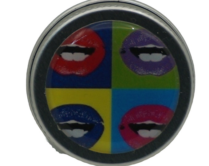 15ml Tin, Lips, Pop Art, Retro, 15ml Round Storage Tin Trinket  Pill Box Mint Box Lipstick Eye Shadow Storage Tin
