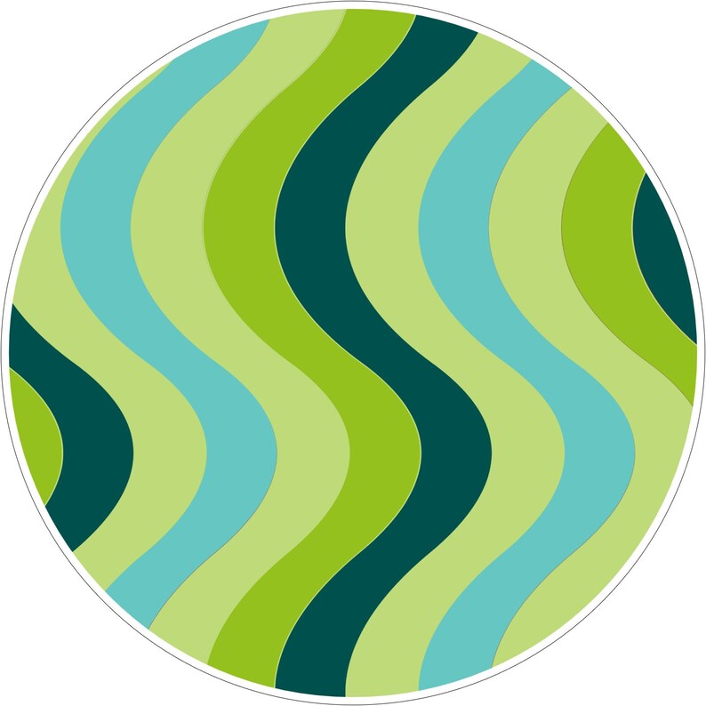 Groovy Retro i gröna lådknoppar, skåphandtag (4 cm) (5 cm) (2 cm) (2,5 cm) (3 cm) Design 4