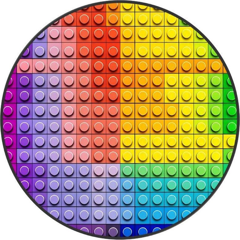 Regenbogen Knäufe Bausteine: Holzgriffe 3 cm, 4 cm, 5 cm Design 8