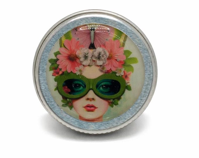 Surrealism Face 15ml Storage Tin, Handmade Decorative Pill Box